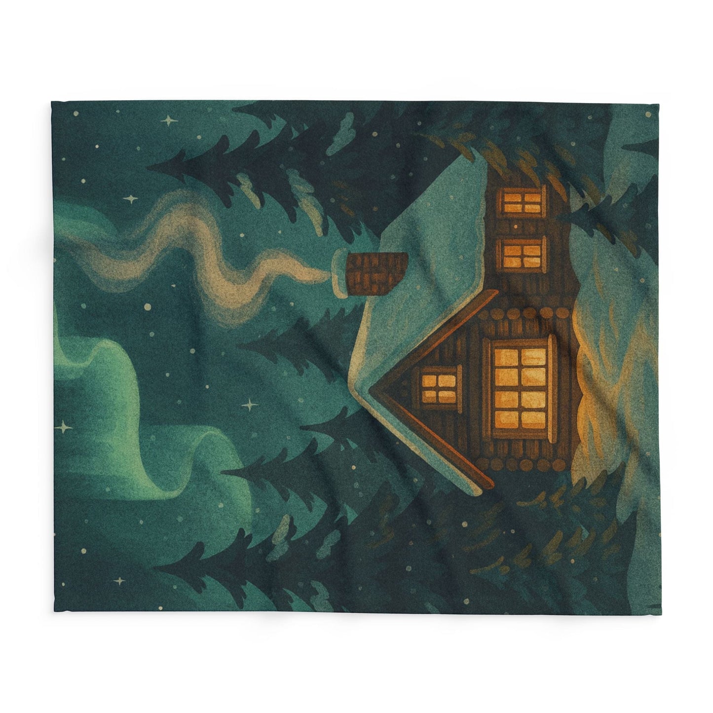 Printify Home Decor Fleece Blanket - Dreamy Cabin Design Cozy Winter Home Decor Gift