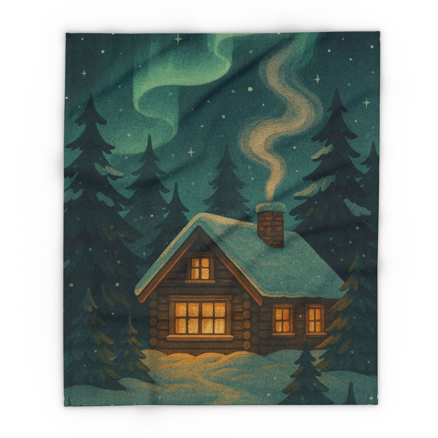 Printify Home Decor 50" × 60" Fleece Blanket - Dreamy Cabin Design Cozy Winter Home Decor Gift