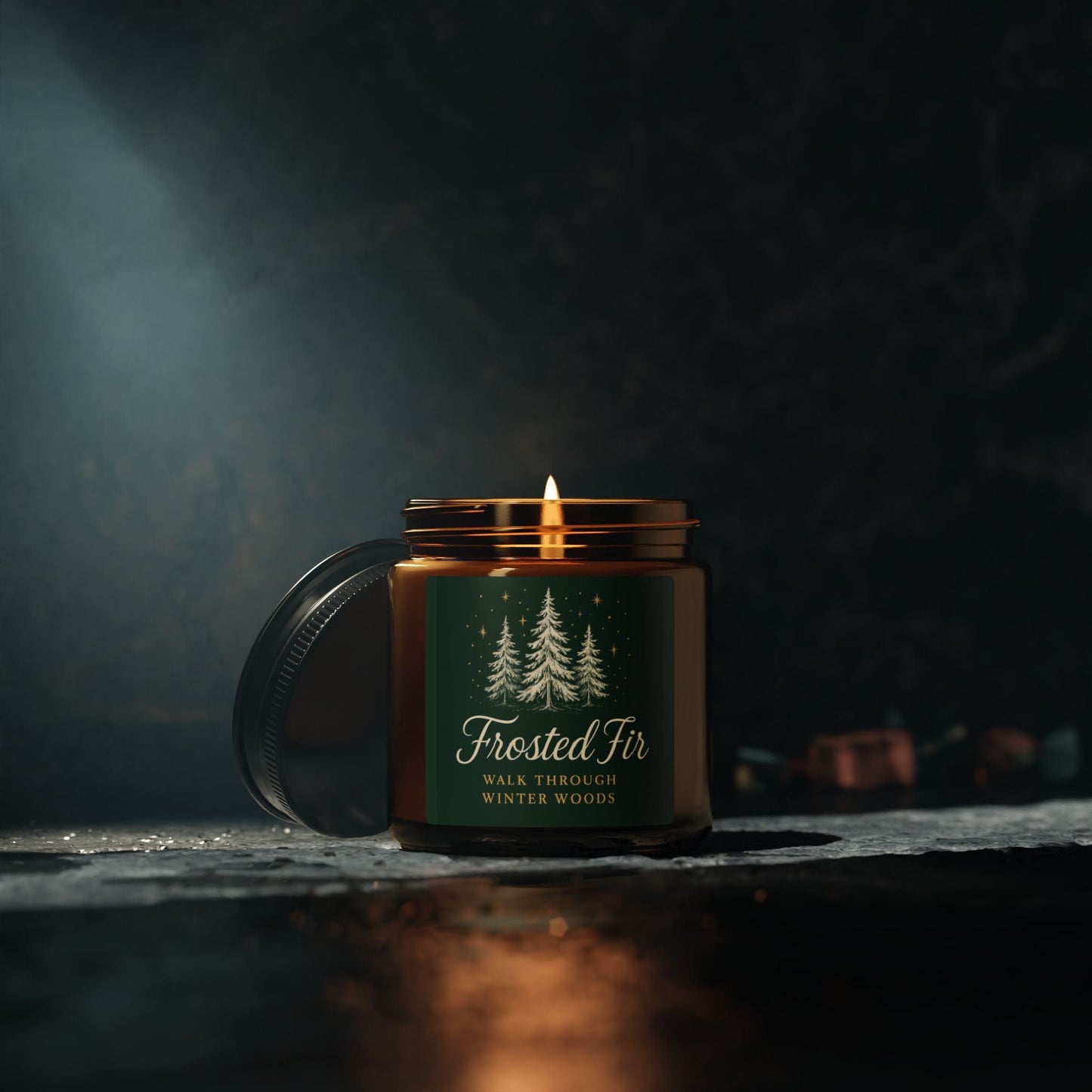 Printify Home Decor Frosted Fir Scented Soy Candle - Walk Through Winter Woods