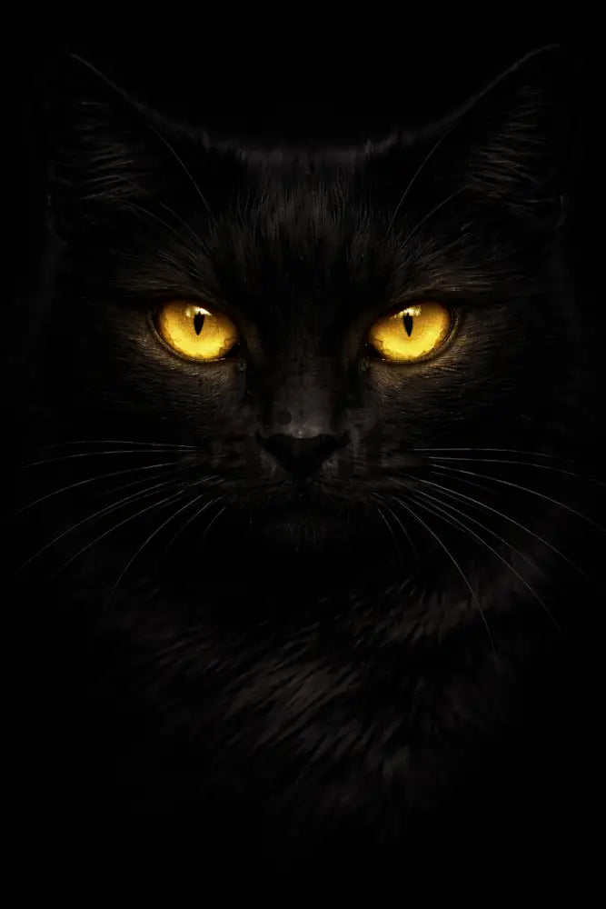 5DDPaints.com home decor Gothic Black Cat Diamond Painting – Glowing Eyes Edition
