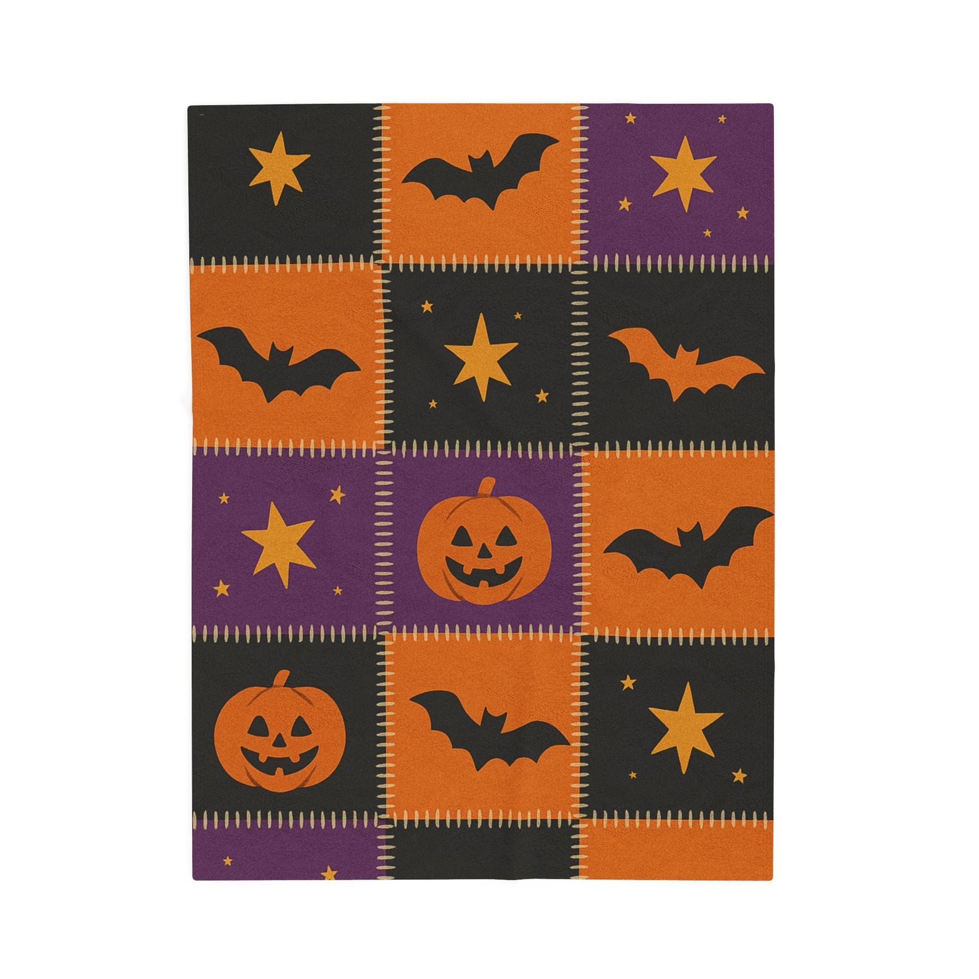 Printify All Over Prints 30" × 40" Halloween Patchwork Velveteen Plush Blanket – Cozy Spooky Nights
