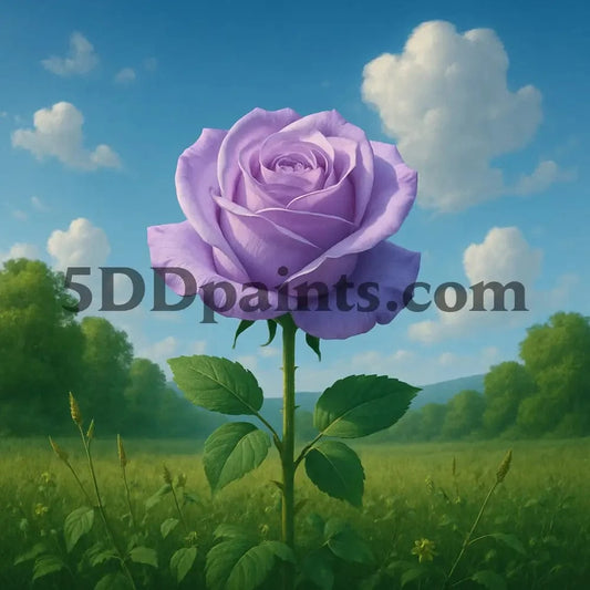 5DDPaints.com arts and crafts kit Lavender Serenity Rose Diamond Painting Kit