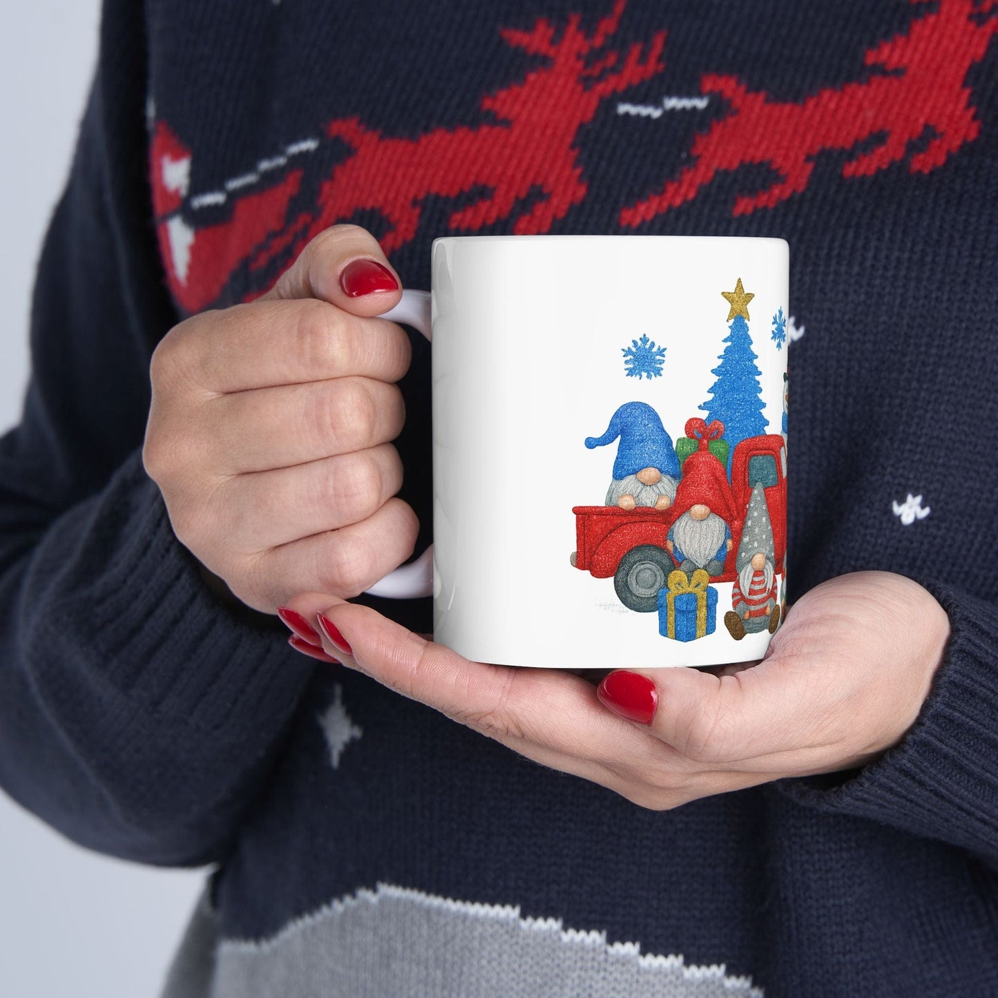 Printify Mug Let It Snow Festive Ceramic Mug – Holiday Coffee, Cocoa & Tea Cup (11oz / 15oz)