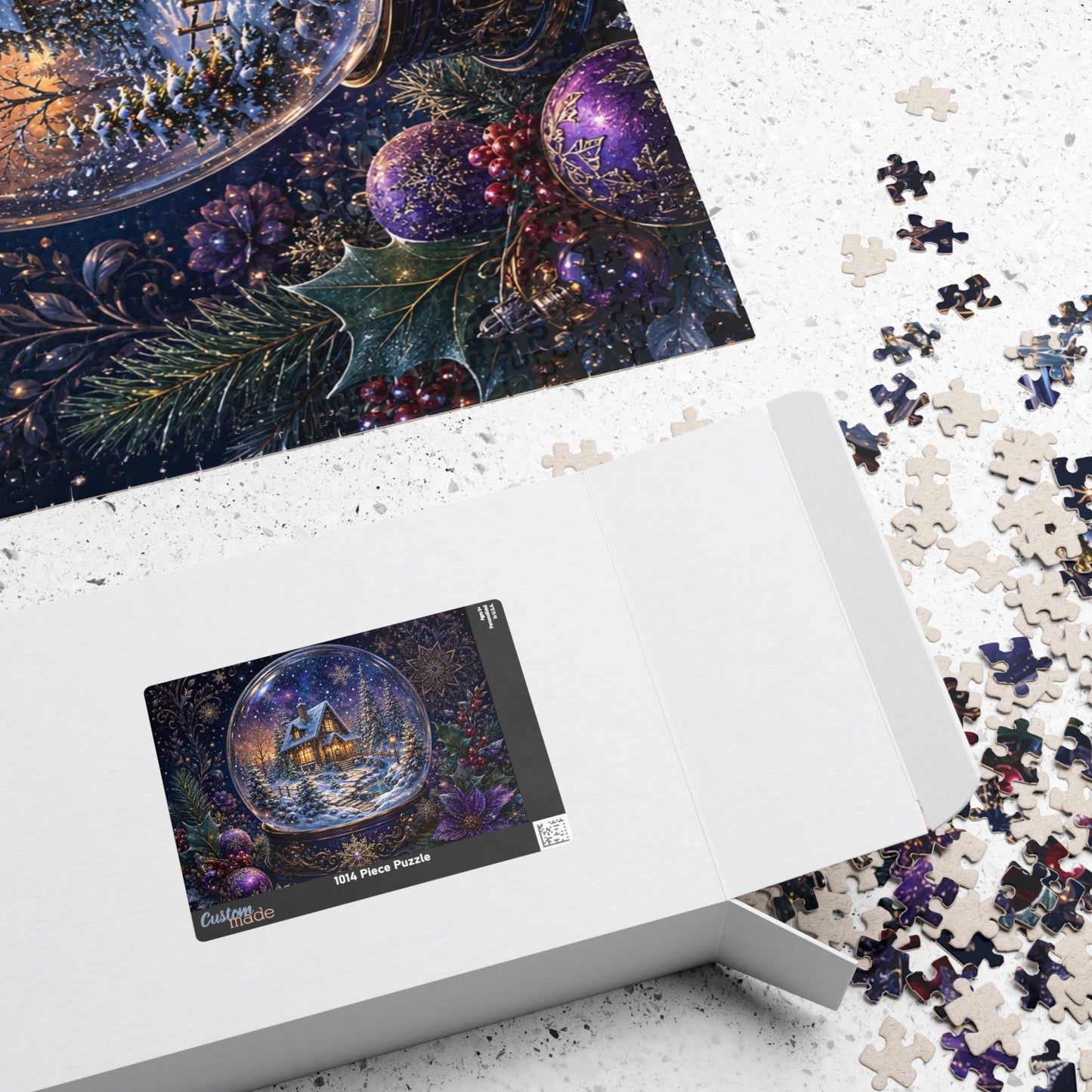 Printify Puzzle Magical Winter Snow Globe Jigsaw Puzzle | 520 or 1014 Pieces