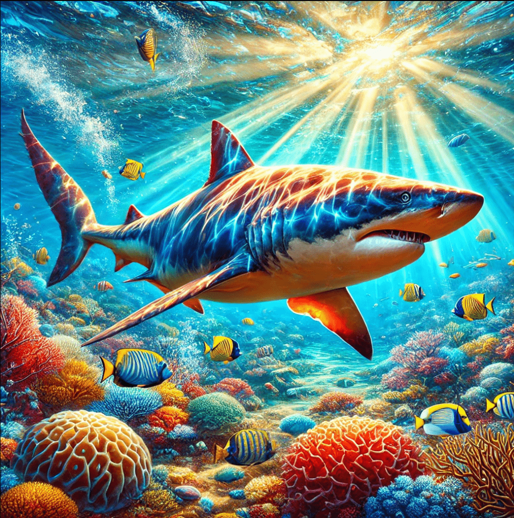 5DDPaints.com arts and crafts kit Majestic Ocean Predator Diamond Painting Kit