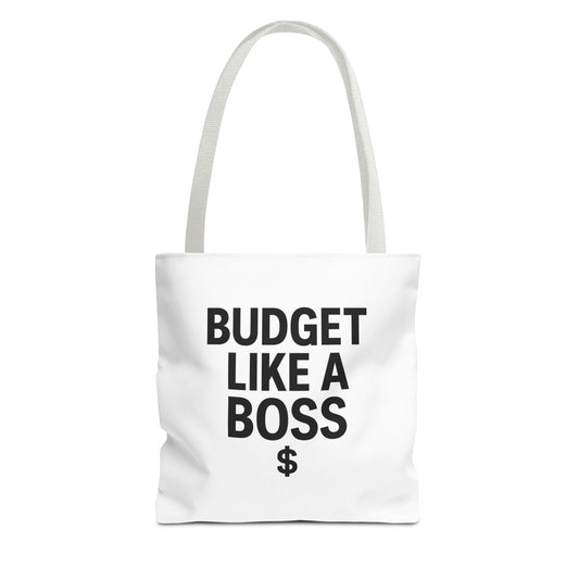 Printify Bags 13" × 13'' / White Motivational Tote Bag - 'Budget Like A Boss'