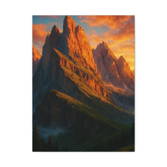 Printify Canvas 18″ x 24″ (Vertical) / 1.25" Mountain Sunset Canvas Wall Art