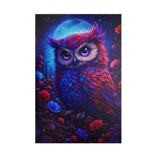 Printify Puzzle 1014 pcs (Vertical) Mystic Owl Glow Jigsaw Puzzle