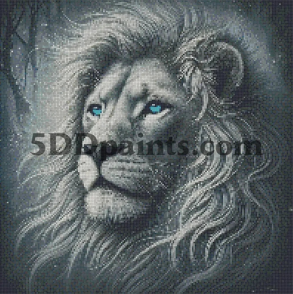 5DDPaints.com arts and crafts kit Mystic Winter Lion Diamond Painting Kit