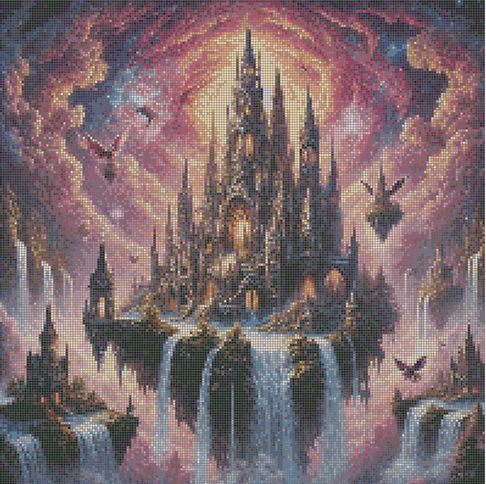 5DDPaints.com arts and crafts kit Mystical Enchanted Castle: Diamond Painting Kit