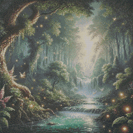5DDPaints.com arts and crafts kit Mystical Forest Serenity Diamond Painting Kit