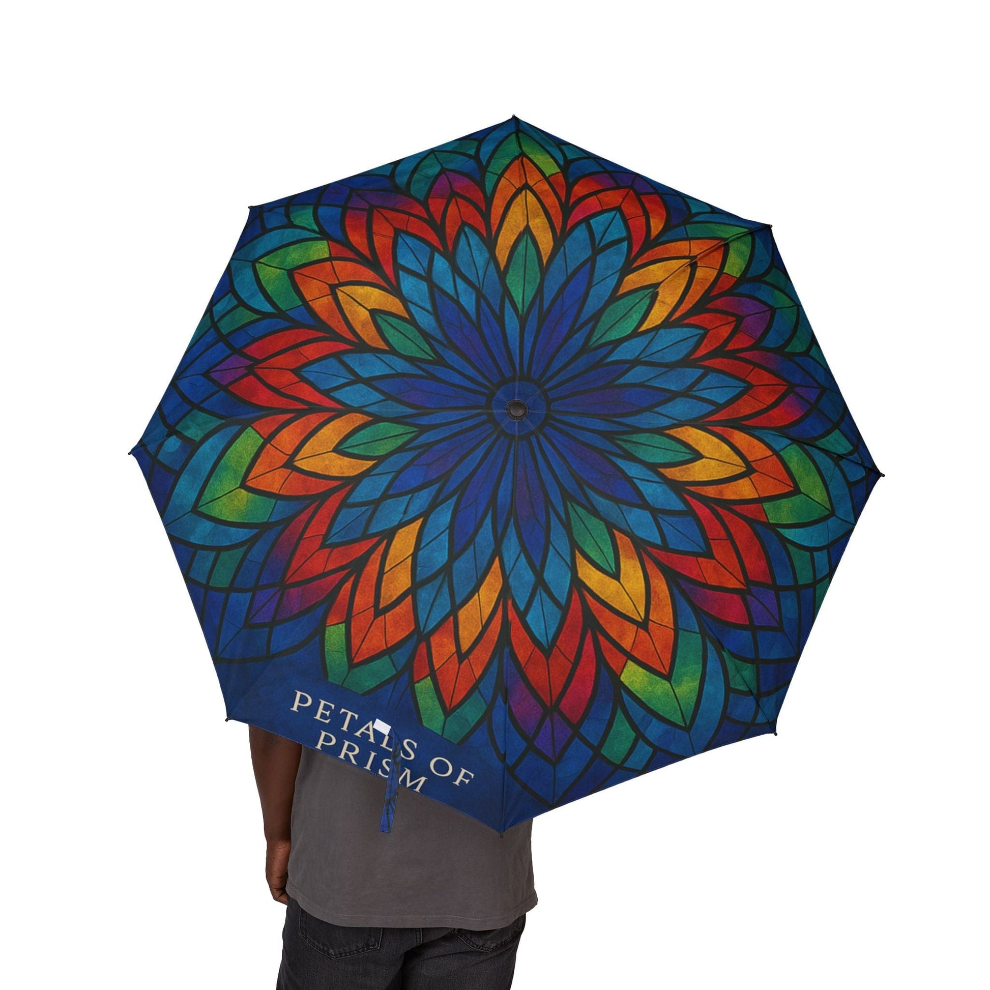 Printify Accessories One size Petal Prism Umbrella – Vibrant Semi-Automatic Folding Umbrella for Rain or Shine, Artistic Gift for Her