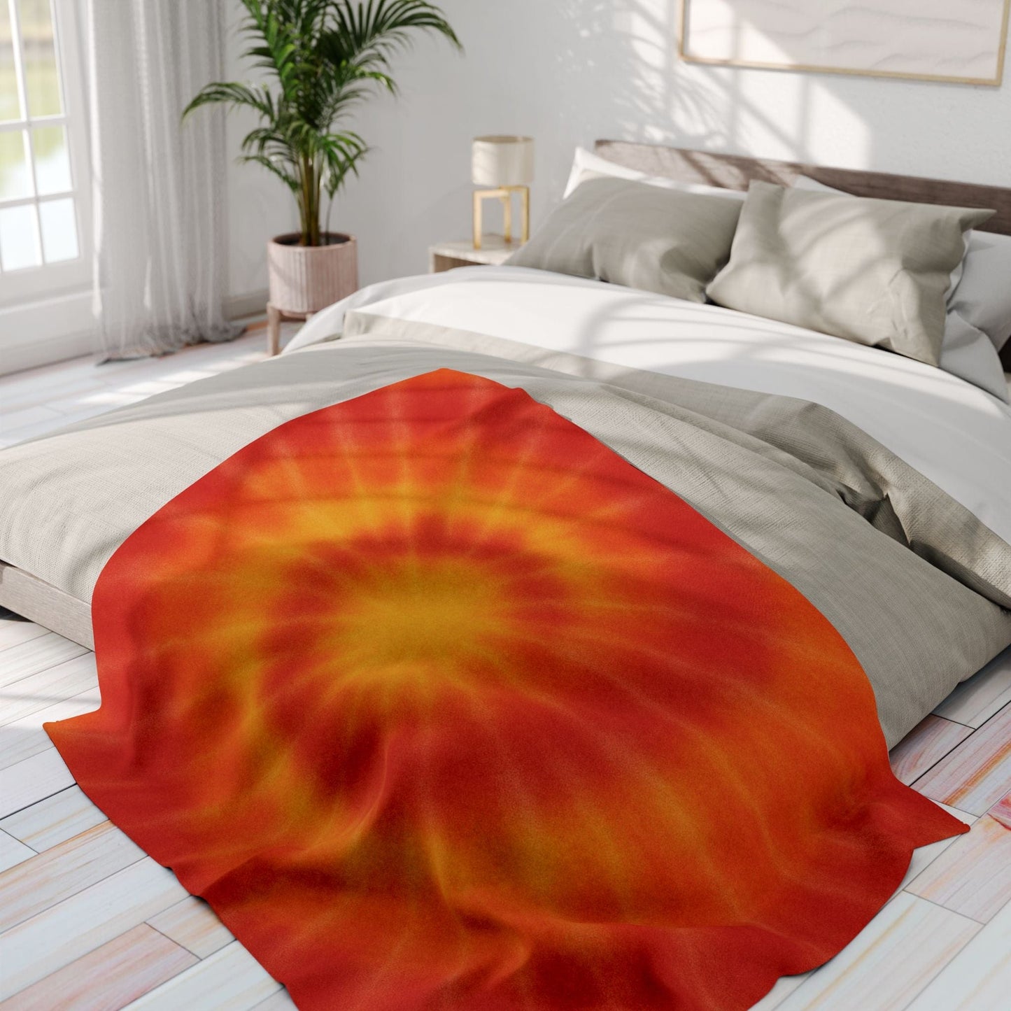 Printify Home Decor Phoenix Tie-Dye Arctic Fleece Blanket - Cozy Warmth for Vibrant Spaces