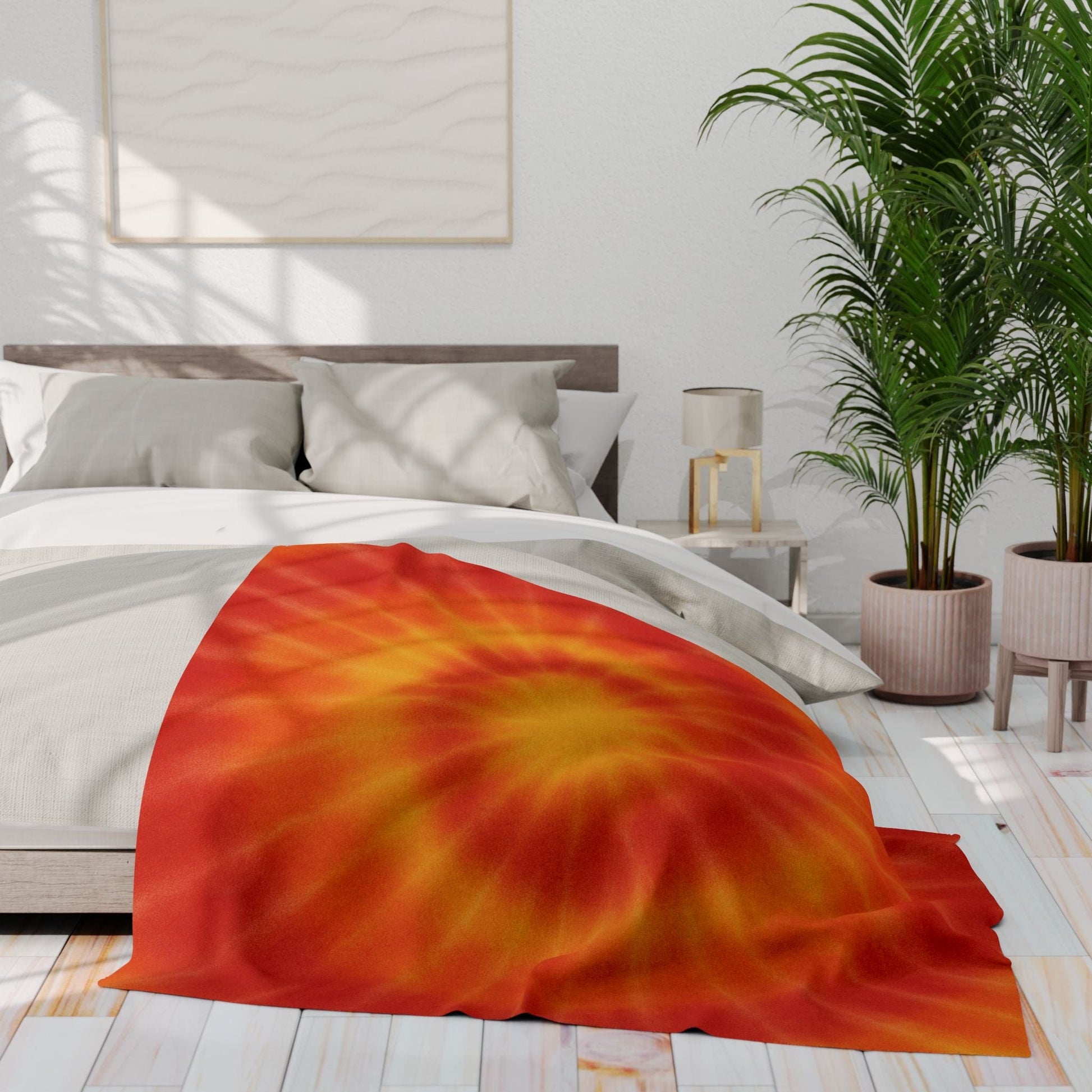 Printify Home Decor Phoenix Tie-Dye Arctic Fleece Blanket - Cozy Warmth for Vibrant Spaces