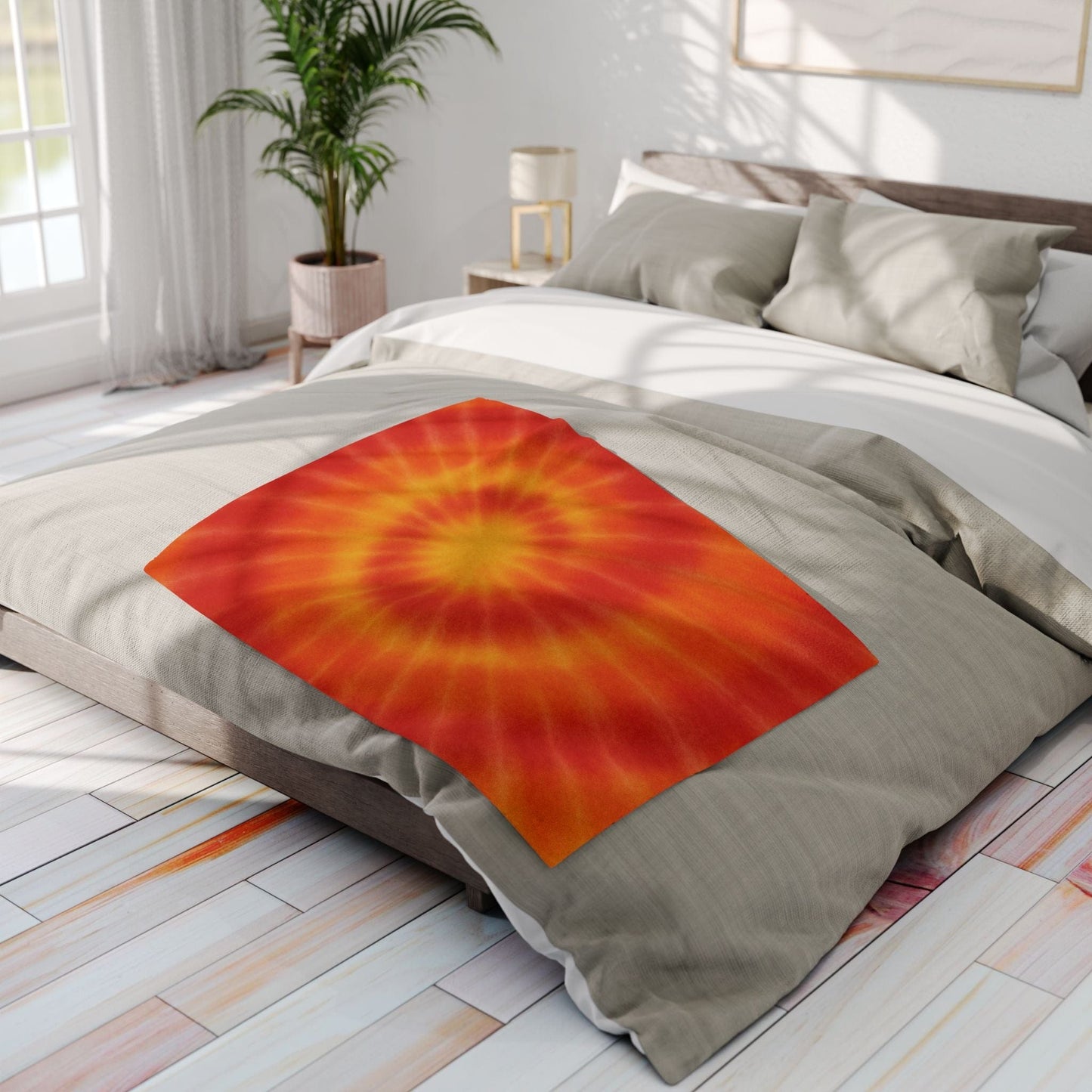 Printify Home Decor Phoenix Tie-Dye Arctic Fleece Blanket - Cozy Warmth for Vibrant Spaces