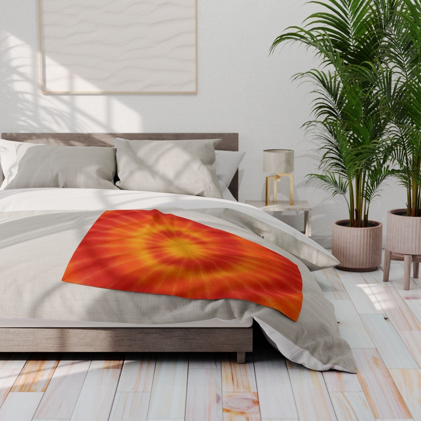 Printify Home Decor Phoenix Tie-Dye Arctic Fleece Blanket - Cozy Warmth for Vibrant Spaces