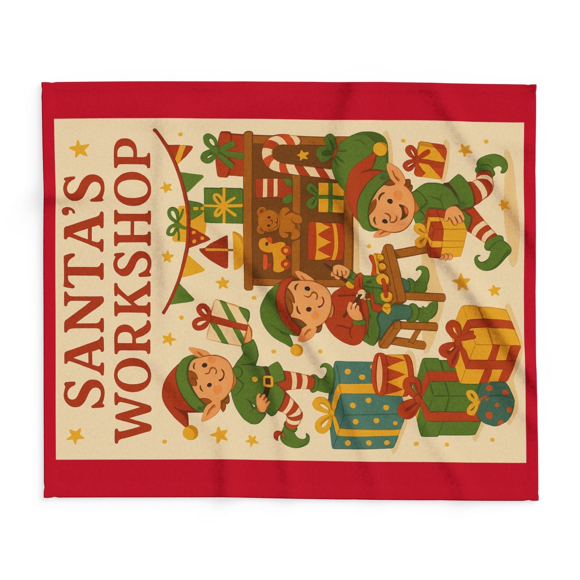 Printify Home Decor Santa's Workshop - Cozy Christmas Fleece Blanket