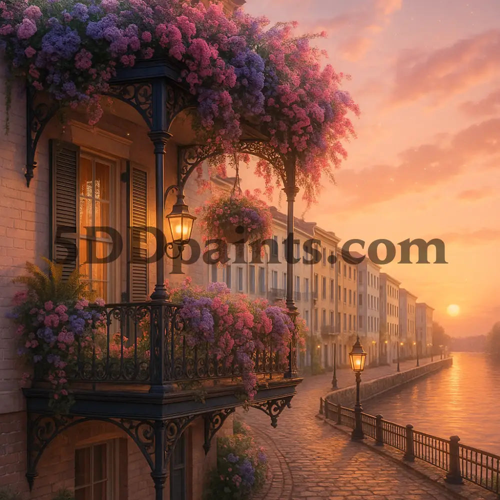 5DDPaints.com Art & Craft Kits Savannah Sunset Charm – Limited Edition 3-Piece Southern Charm Balcony Trio