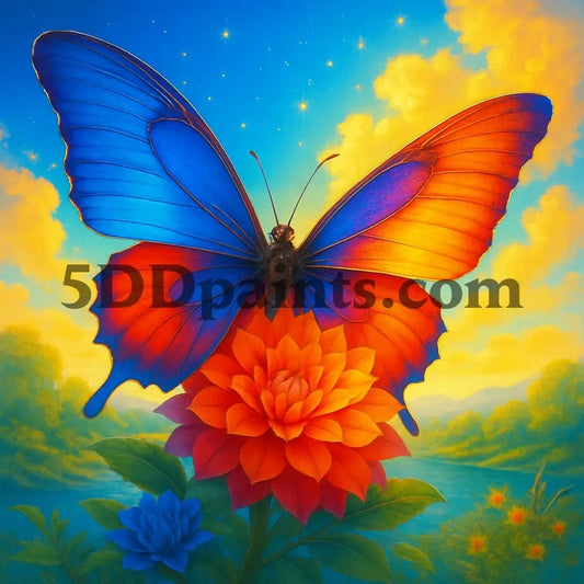 5DDPaints.com arts and crafts kit Twilight Wings & Bloom Diamond Painting Kit