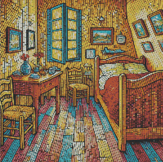 5DDPaints.com arts and crafts kit Van Gogh's Cozy Retreat - The Bedroom Diamond Painting Kit