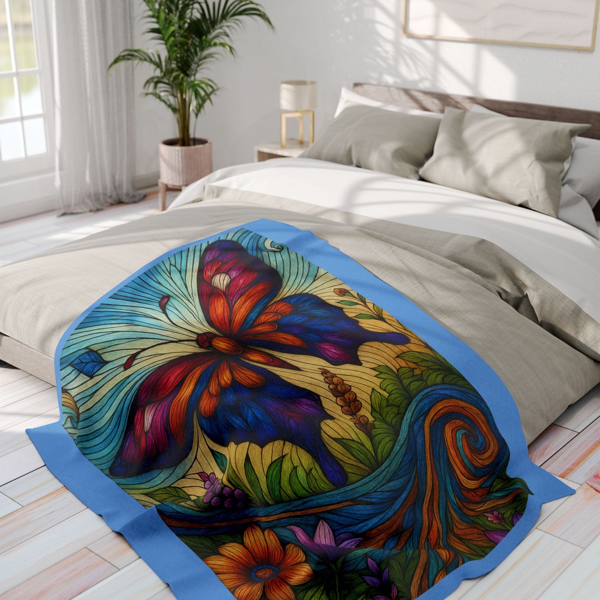 Printify Home Decor Vibrant Butterfly Comfort - Arctic Fleece Blanket