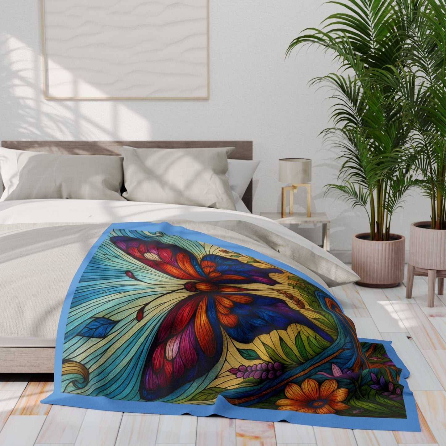 Printify Home Decor Vibrant Butterfly Comfort - Arctic Fleece Blanket