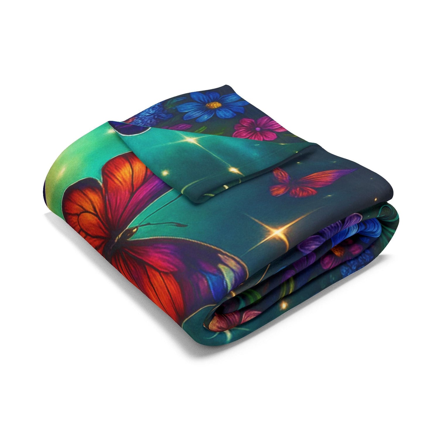 Printify Home Decor Vibrant Butterfly Floral Arctic Fleece Blanket