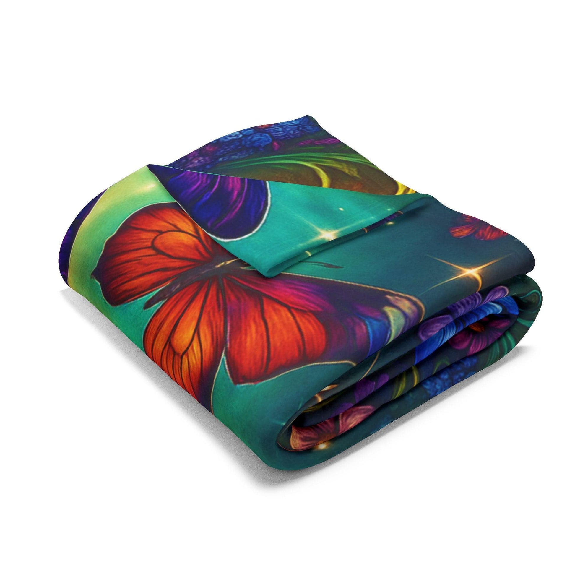 Printify Home Decor Vibrant Butterfly Floral Arctic Fleece Blanket