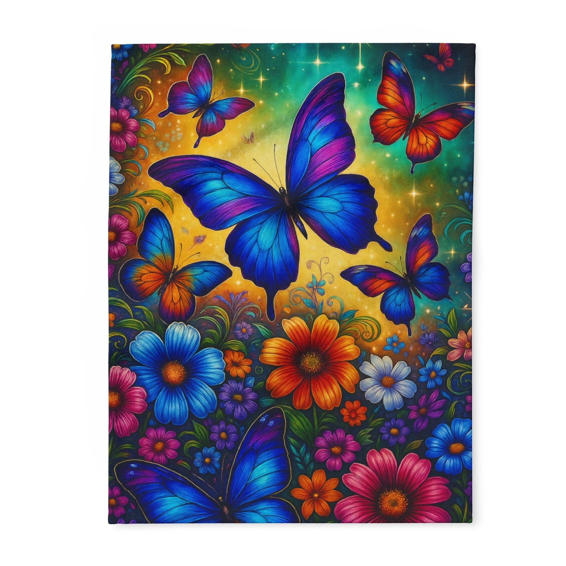 Printify Home Decor 30'' × 40'' Vibrant Butterfly Floral Arctic Fleece Blanket