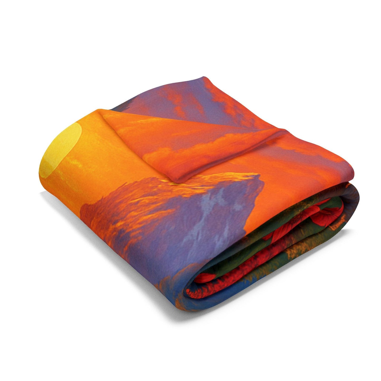 Printify Home Decor Vibrant Sunset Arctic Fleece Blanket