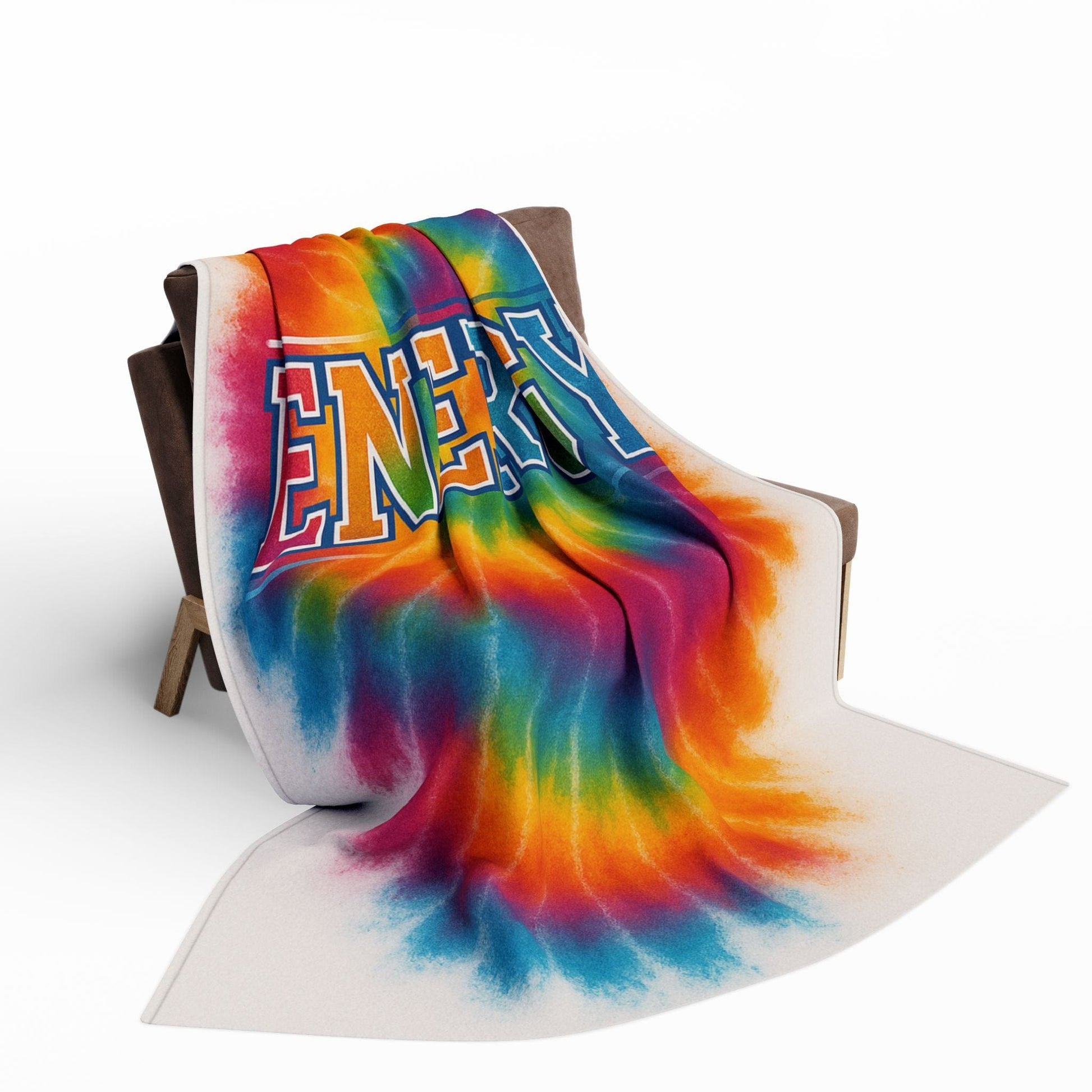 Printify Home Decor Vibrant Tie-Dye Fleece Blanket – Cozy Throw for Energy and Joy