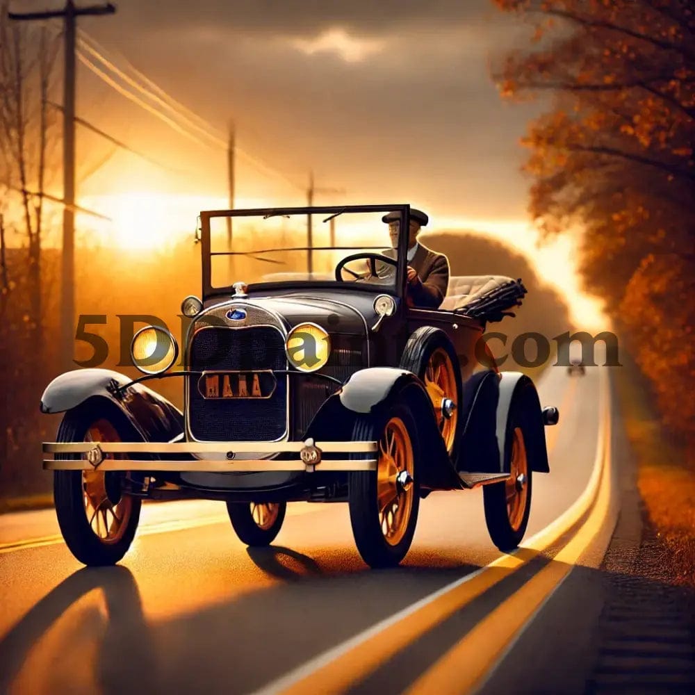 5DDPaints.com arts and crafts kit Vintage Charm: Ford Model A on the Open Road