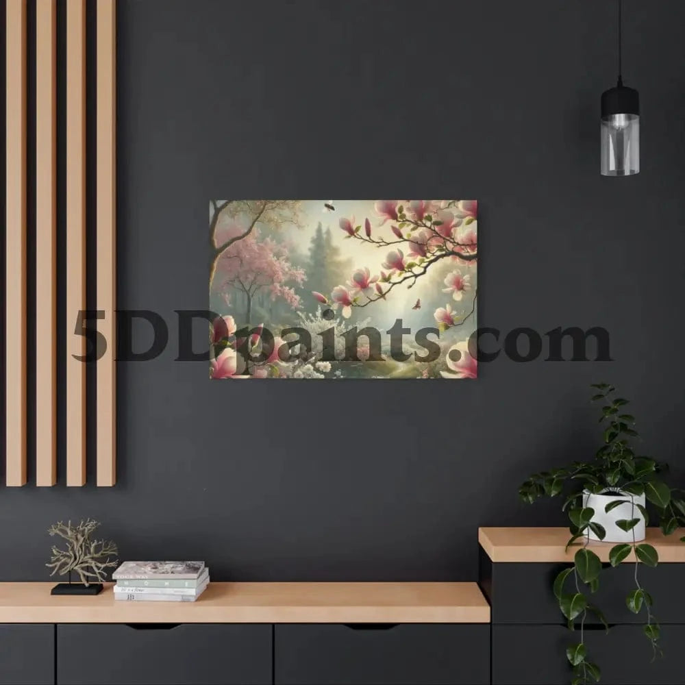Printify Canvas Whispers of Spring – Pink Magnolia Pathway Canvas Wall Art