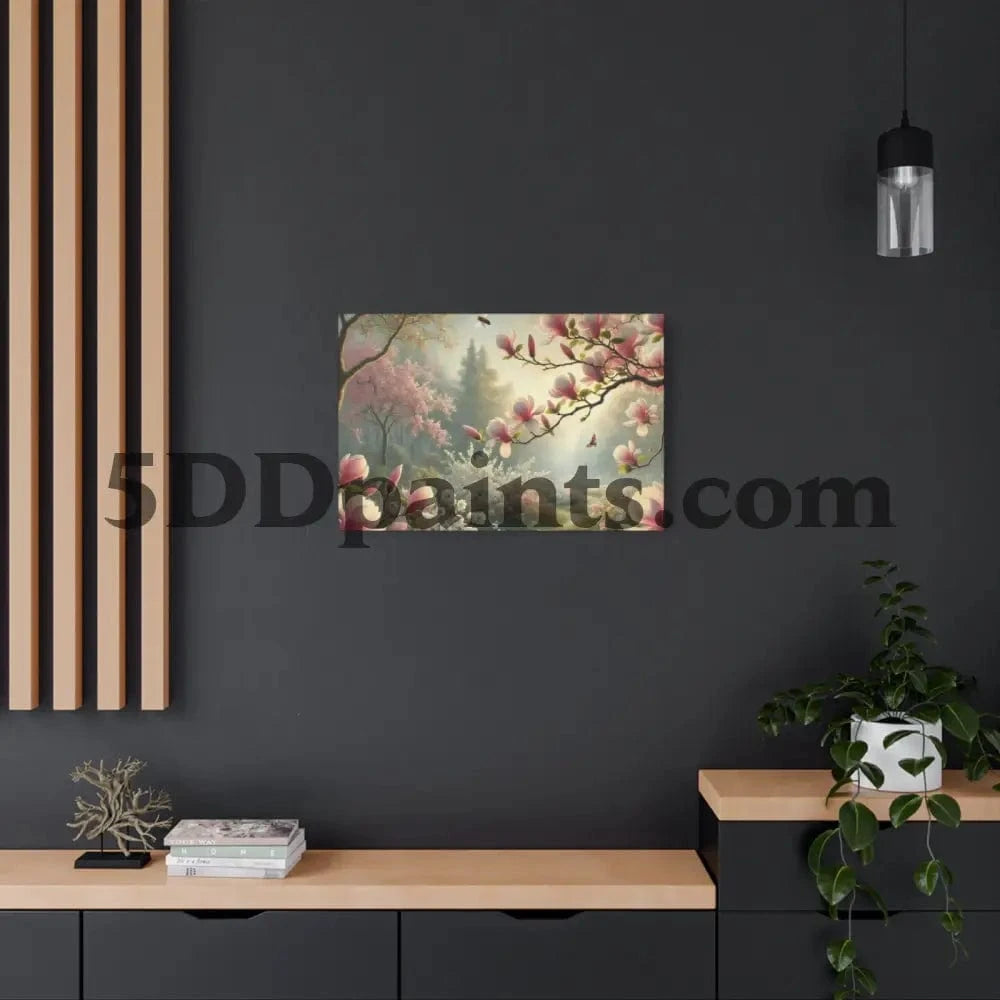 Printify Canvas Whispers of Spring – Pink Magnolia Pathway Canvas Wall Art