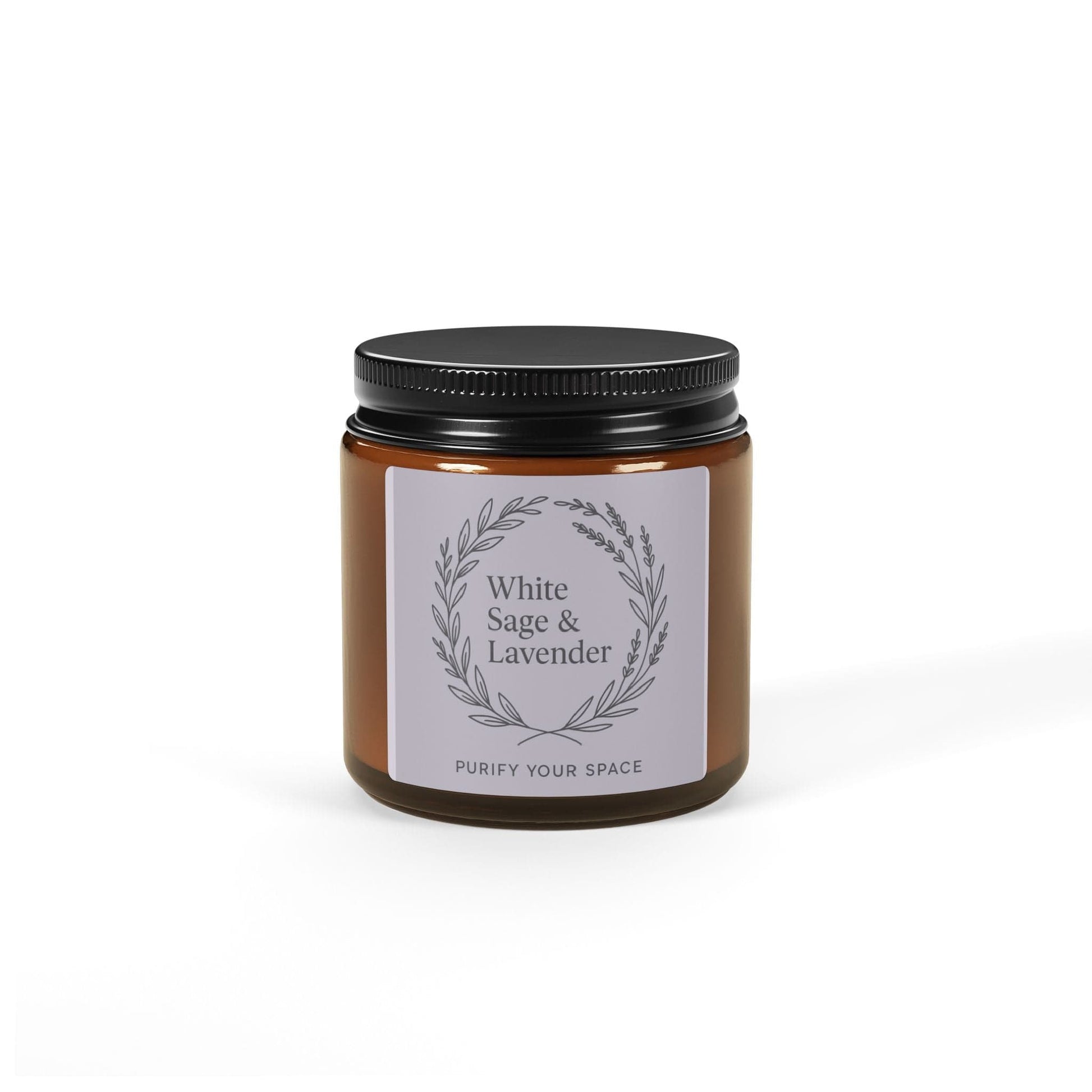 Printify Home Decor 4oz / Amber / Christmas Warmth White Sage & Lavender - Scented Soy Candle