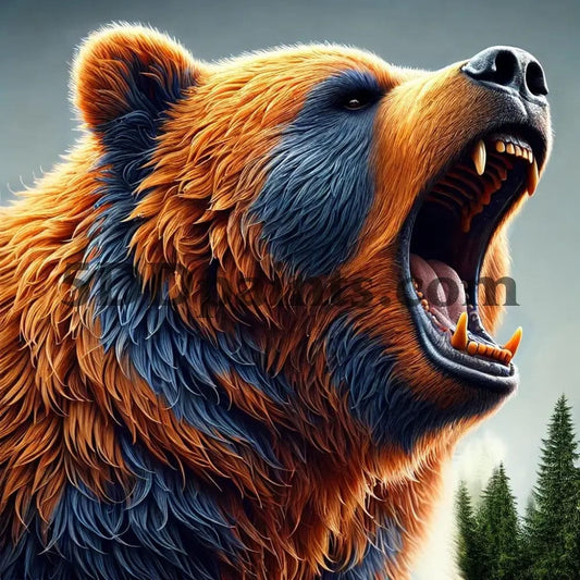 5DDPaints.com Art & Craft Kits 40x40cm round / Bear Wild Spirit Collection: Majestic Animal Series - Diamond Painting Kits