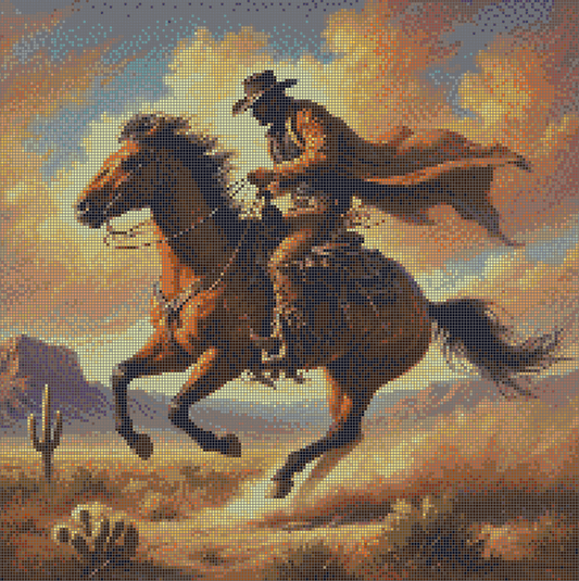 5DDPaints.com arts and crafts kit Wild West Rider – Cowboy Diamond Painting Kit