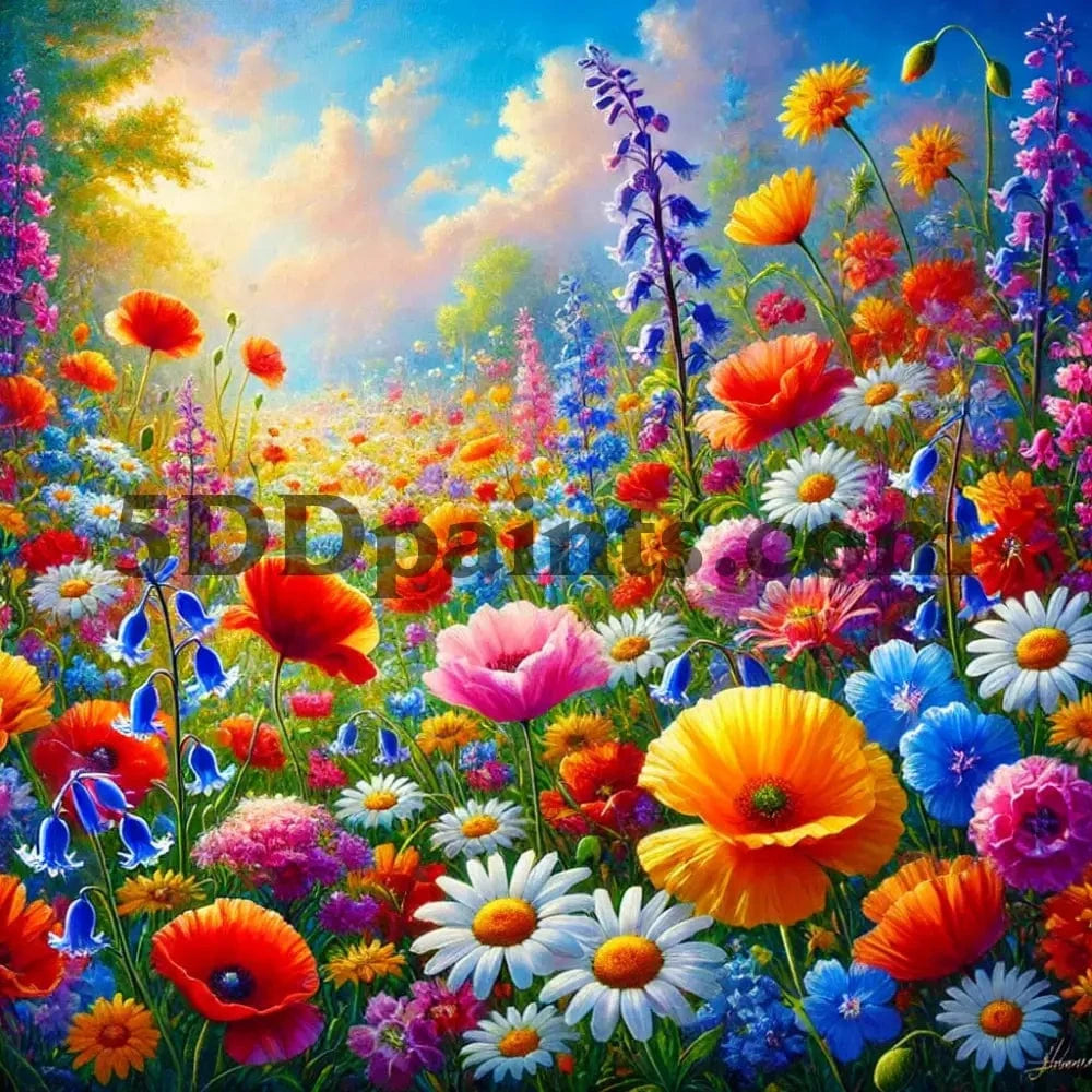 5DDPaints.com arts and crafts kit Wildflower Paradise Diamond Painting (AB Drills)