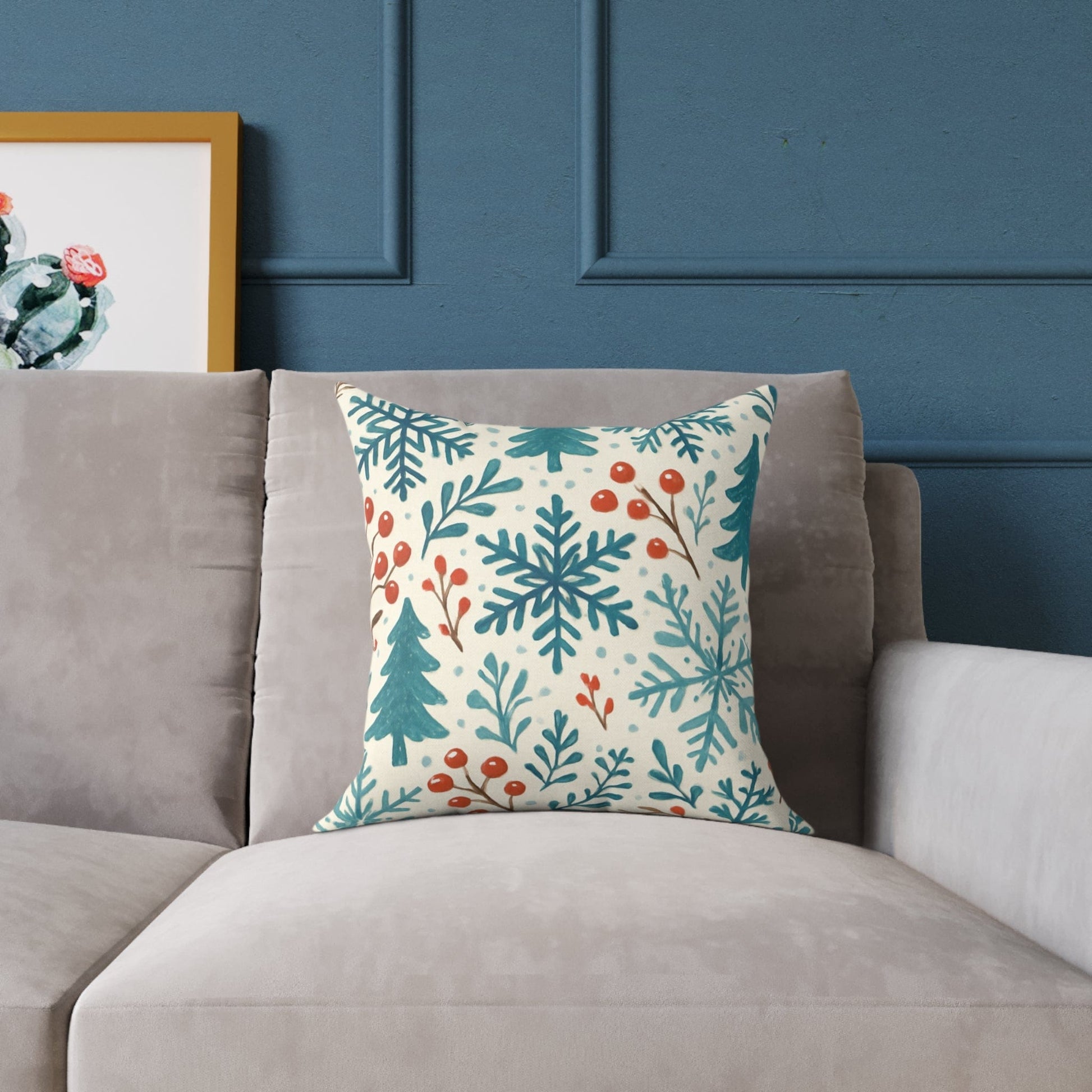 Printify Home Decor 16" × 16" Winter Wonderland Pillow – Festive Holiday Cushion, Cozy Home Accent