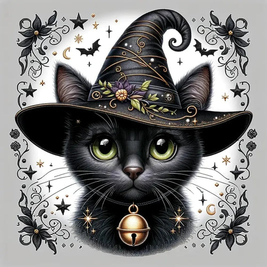 5DDPaints.com arts and crafts kit Witch’s Familiar Diamond Painting Kit