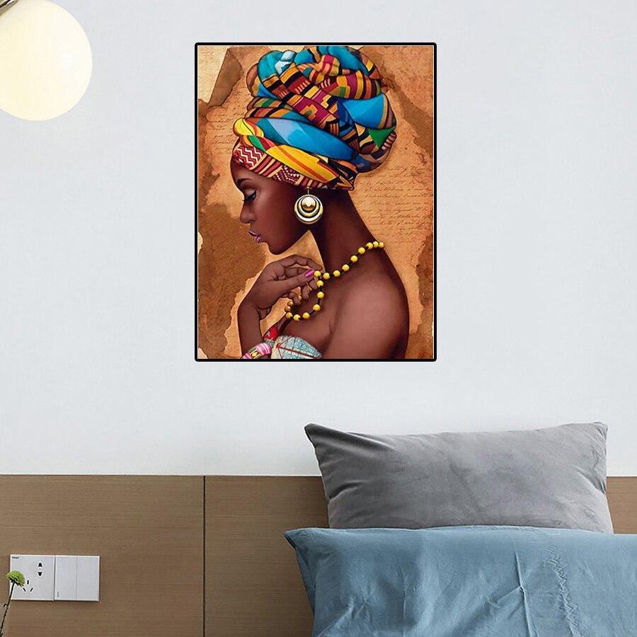 Amazello decoration 5D Diamond Painting African Woman