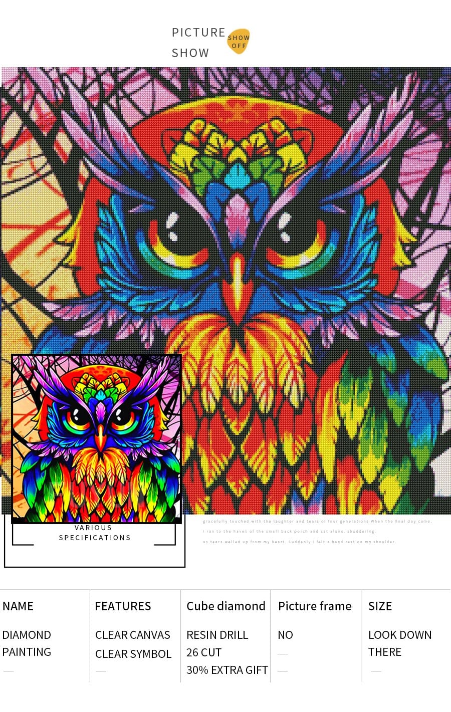 Amazello decoration 5D Diamond Painting Colorful Animals **Round Drills Only**