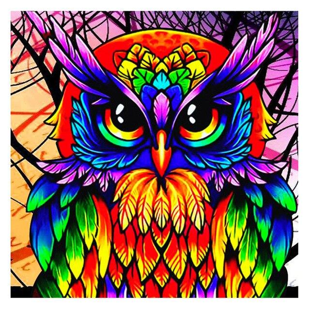 Amazello decoration D / 20X20cm 5D Diamond Painting Colorful Animals **Round Drills Only**