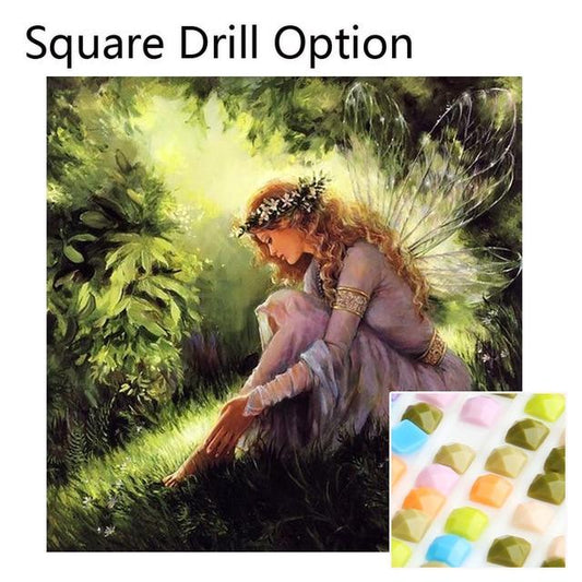 Amazello home decor Square Drill / 20X20 cm 5D Diamond Painting Forest Fairy