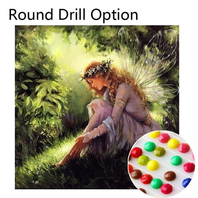 Amazello home decor Round Drill / 20X20 cm 5D Diamond Painting Forest Fairy