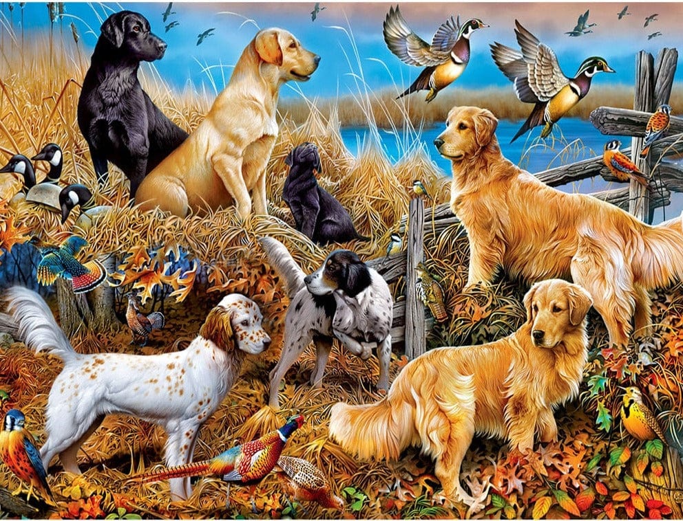 Amazello Art & Craft Kits Square Drill 30x20cm 5D Diamond Painting Hunting Dog Breeds