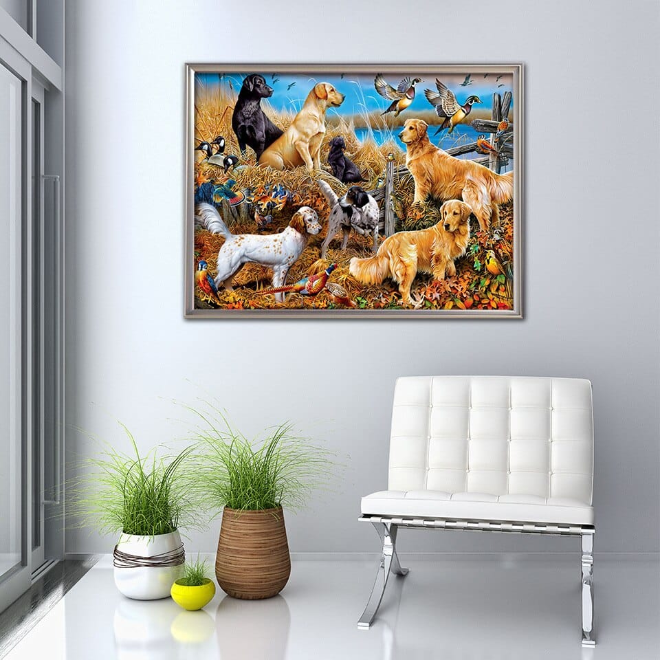 Amazello Art & Craft Kits 5D Diamond Painting Hunting Dog Breeds