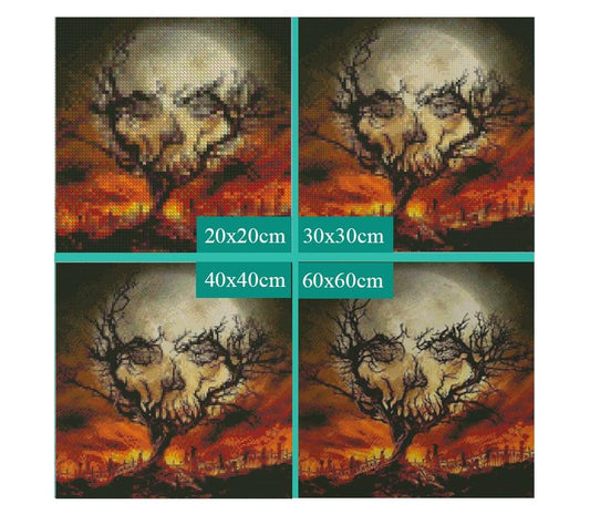 Amazello home decor 5D Diamond Painting Moonlight Skull