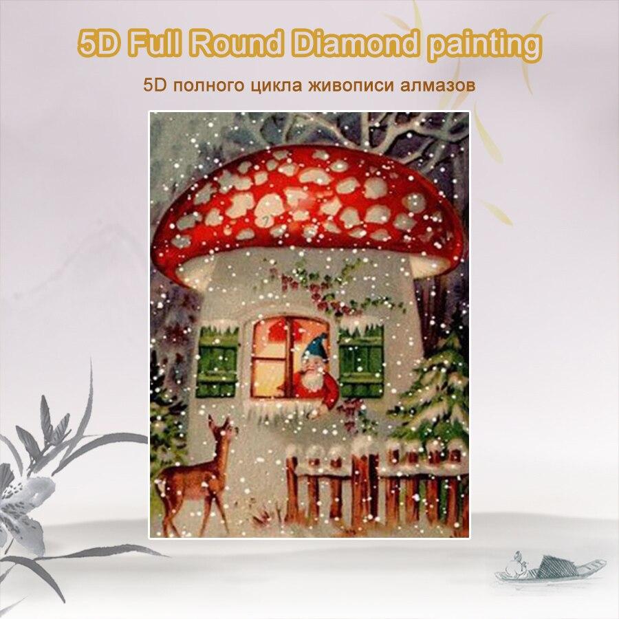 Amazello home decor 5D Diamond Painting Mushroom House