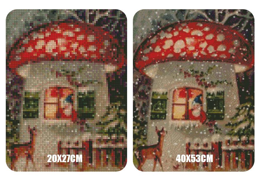 Amazello home decor 5D Diamond Painting Mushroom House